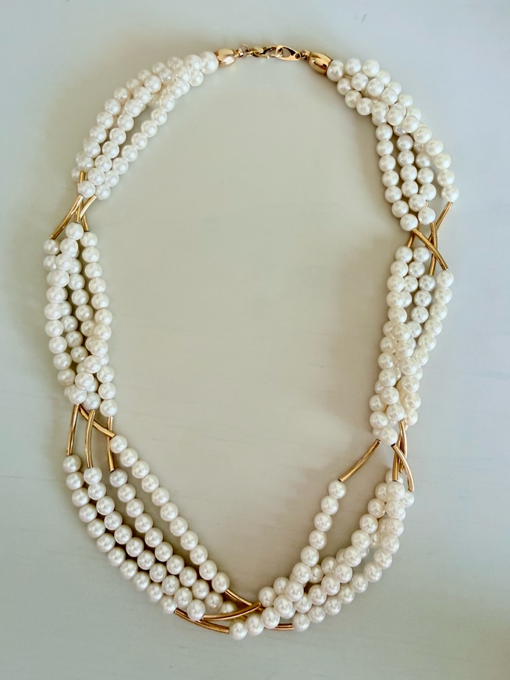 Multi-Strand Faux Pearl Necklace